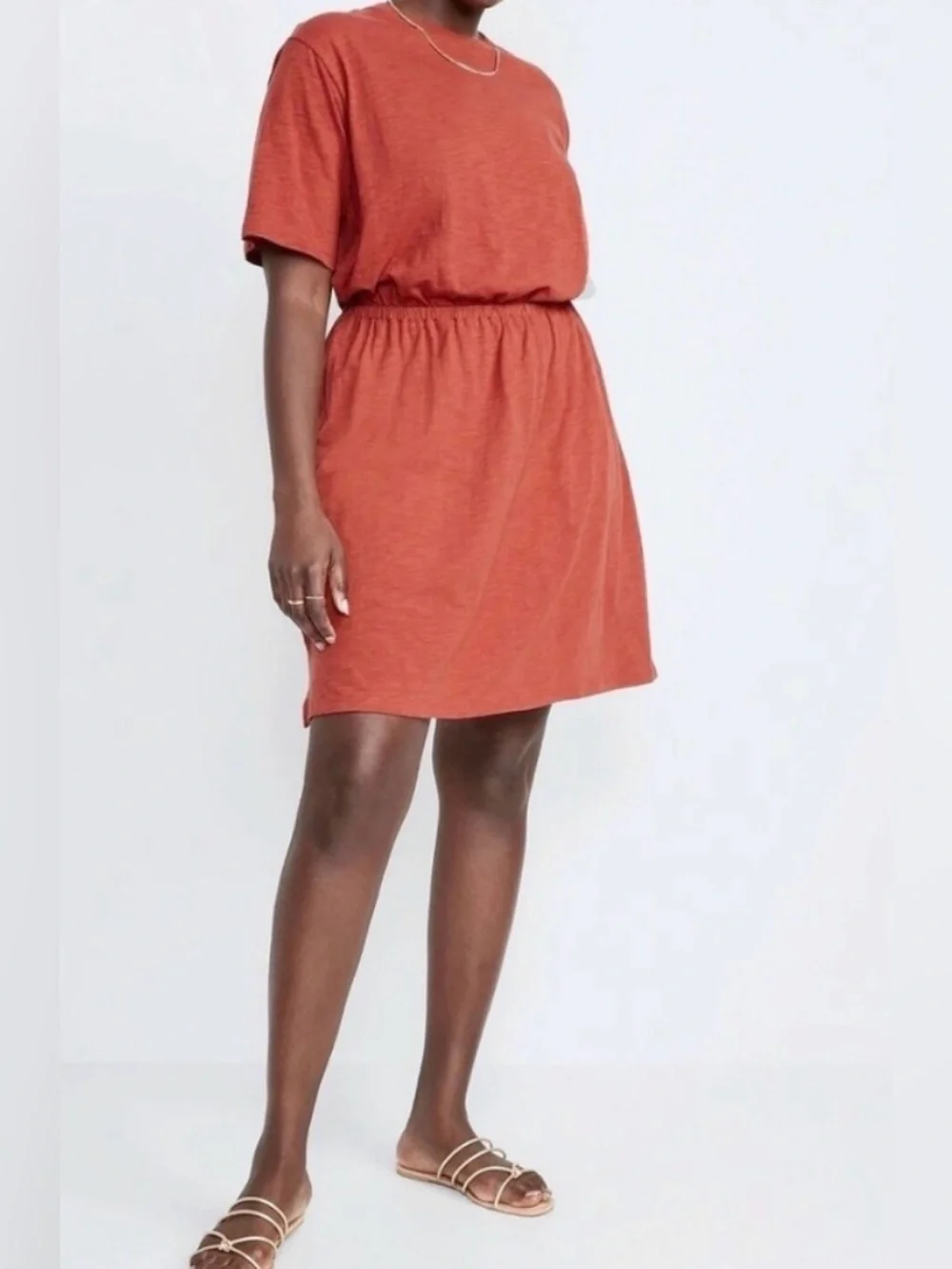 Old Navy Waist-Defined Slub-Knit Mini T-Shirt Dress